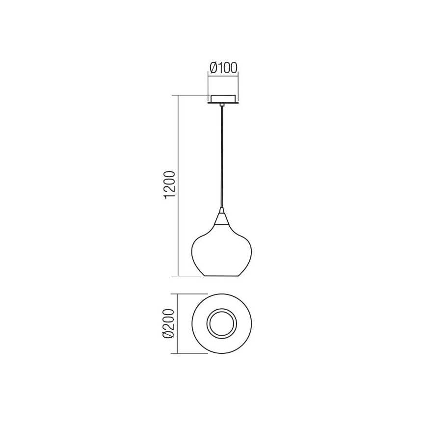 Redo 01-3191 - Lustr na lanku TANNER 1xE14/28W/230V pr. 20 cm