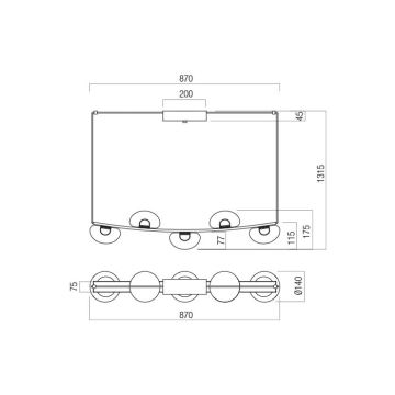 Redo 01-3244 - LED Stmívatelný lustr na lanku SINCLAIR LED/35W/230V CRI 93 IP21 černá