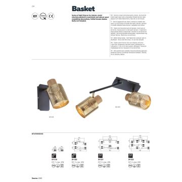 Redo 04-521 - Přisazený lustr BASKET 3xE27/42W/230V bronz