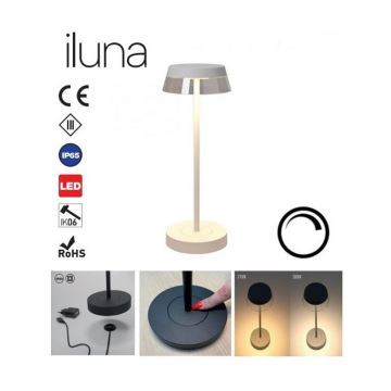 Redo 90306 - LED Stmívatelná dotyková stolní lampa ILUNA LED/2,5W/5V 2700-3000K 3000 mAh IP65 bílá