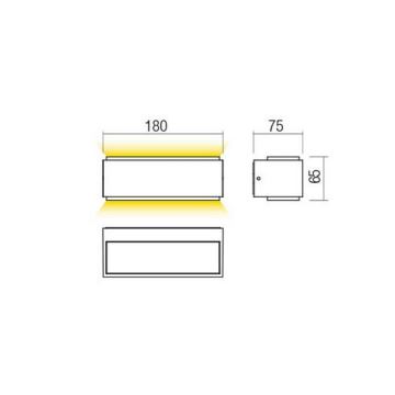 Redo 90402 - LED Venkovní nástěnné svítidlo DASH LED/9W/230V 4000K IP65 antracit