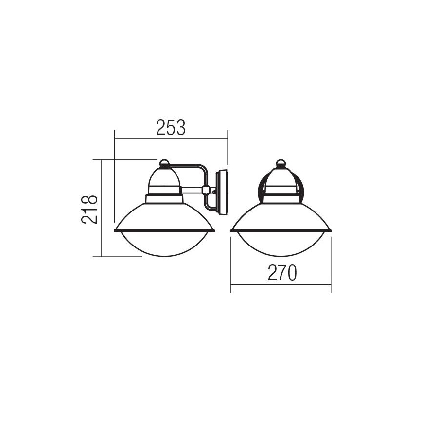 Redo 9095 - Venkovní nástěnné svítidlo DANUBIA 1xE27/42W/230V IP44