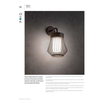 Redo 9843 - Venkovní nástěnná lampa TITTI 1xE27/42W/230V IP44 antracit