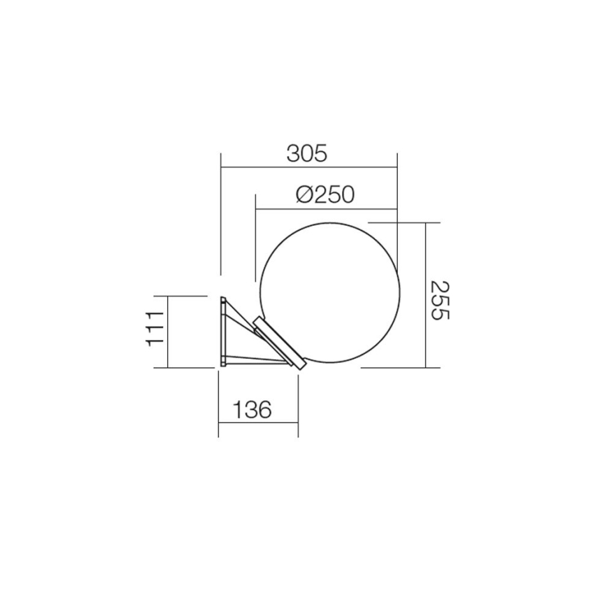 Redo 9873 - Venkovní nástěnné svítidlo SFERA 1xE27/42W/230V IP44 bílá