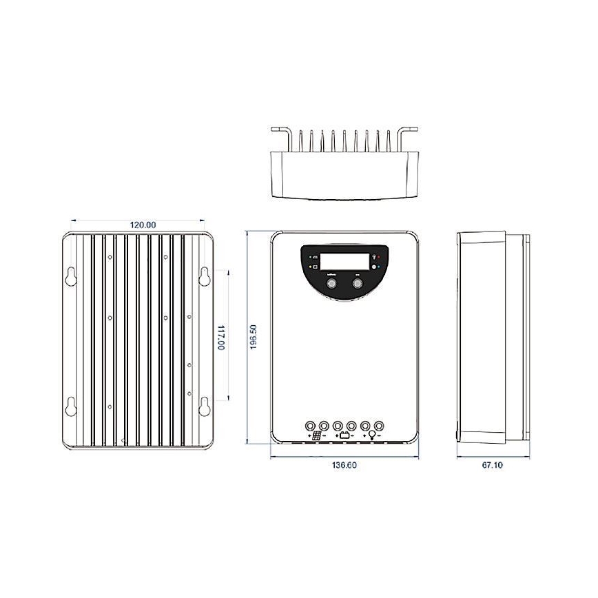 Regulátor solárního nabíjení MPPT 12-24V/40A IP32