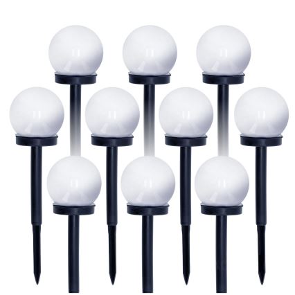 SADA 10x LED Solární lampa LED/0,12W/1,2V 6500K IP44 40 mAh černá/bílá