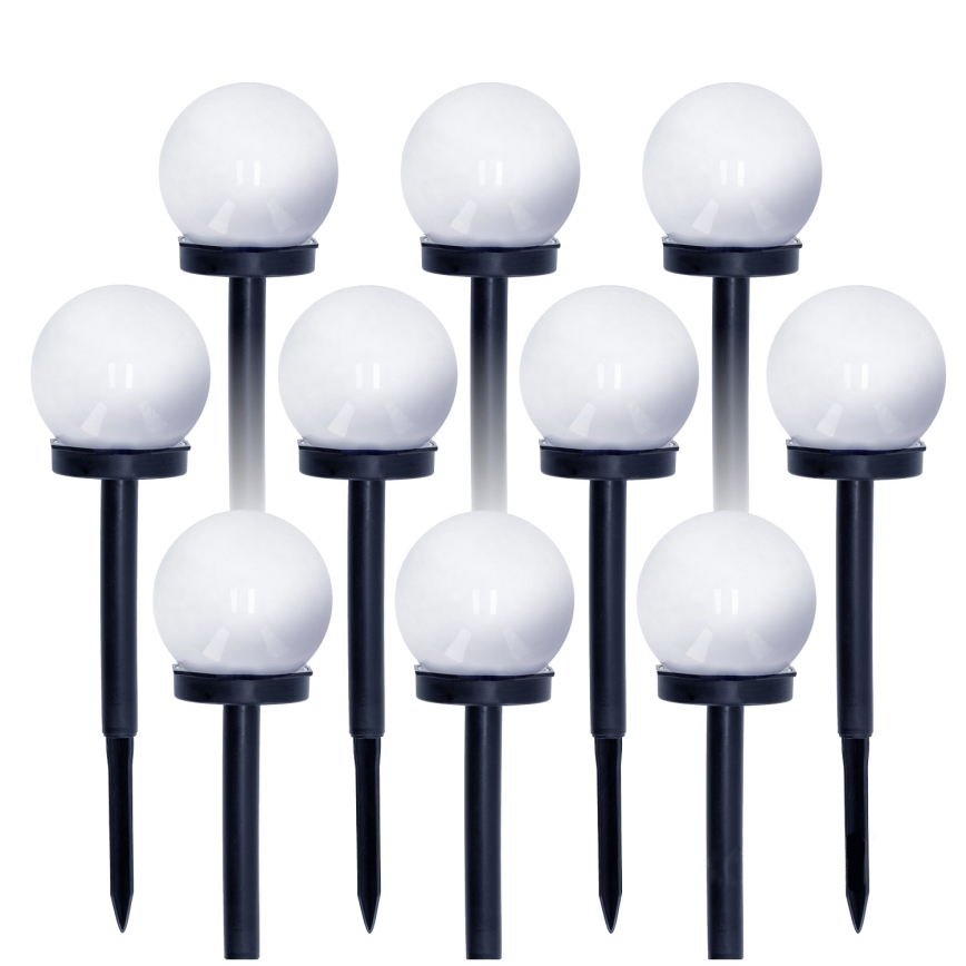 SADA 10x LED Solární lampa LED/0,12W/1,2V 6500K IP44 40 mAh černá/bílá