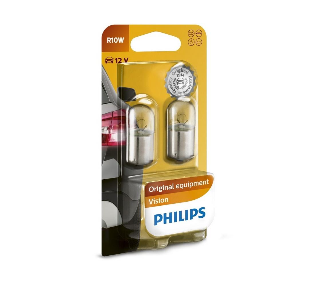 Philips SADA 2x Autožárovka Philips VISION 12814B2 BA15s/10W/12V P3247