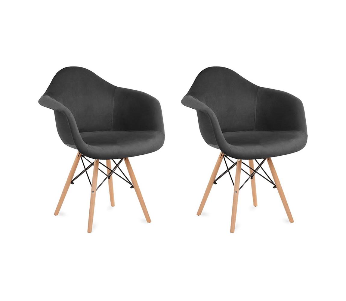 Konsimo Sp. z o.o. Sp. k. SADA 2x Jídelní židle NEREA 80x60,5 cm šedá/buk KO0110