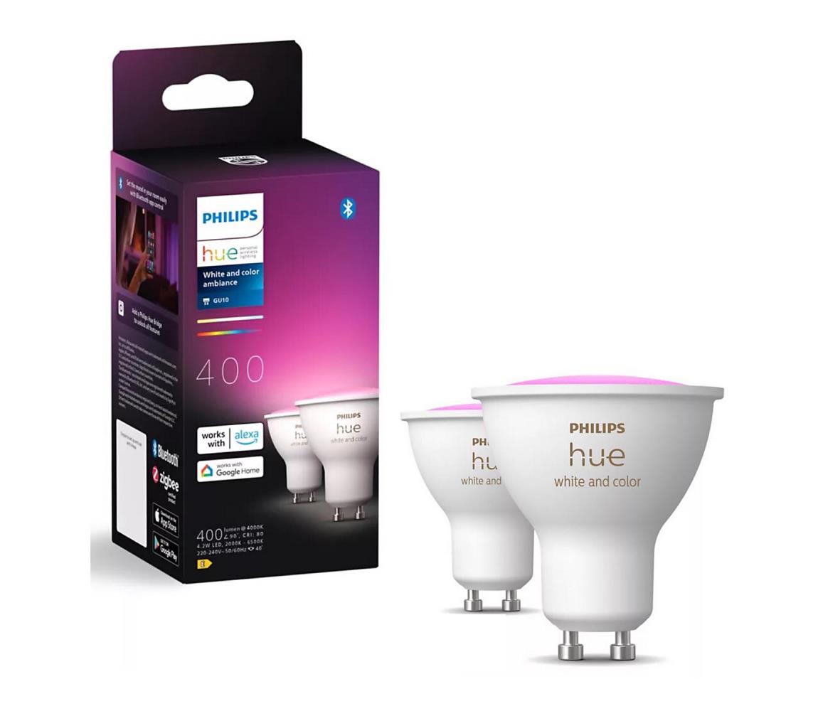 Philips SADA 2x LED RGBW Stmívatelná žárovka Philips Hue WACA GU10/4,2W/230V 2000-6500K 