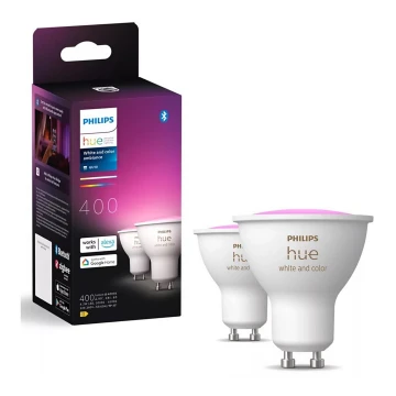SADA 2x LED RGBW Stmívatelná žárovka Philips Hue White And Color Ambiance GU10/4,2W/230V 2000-6500K