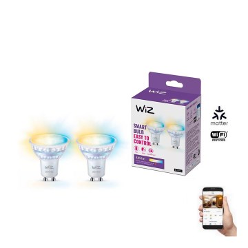 SADA 2x LED Stmívatelná žárovka PAR16 GU10/4,7W/230V 2700-6500K CRI 90 Wi-Fi - WiZ