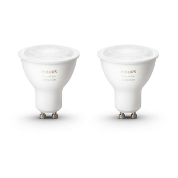 SADA 2x LED stmívatelná žárovka Philips Hue WHITE AMBIANCE 2xGU10/5,5W 2200-6500K