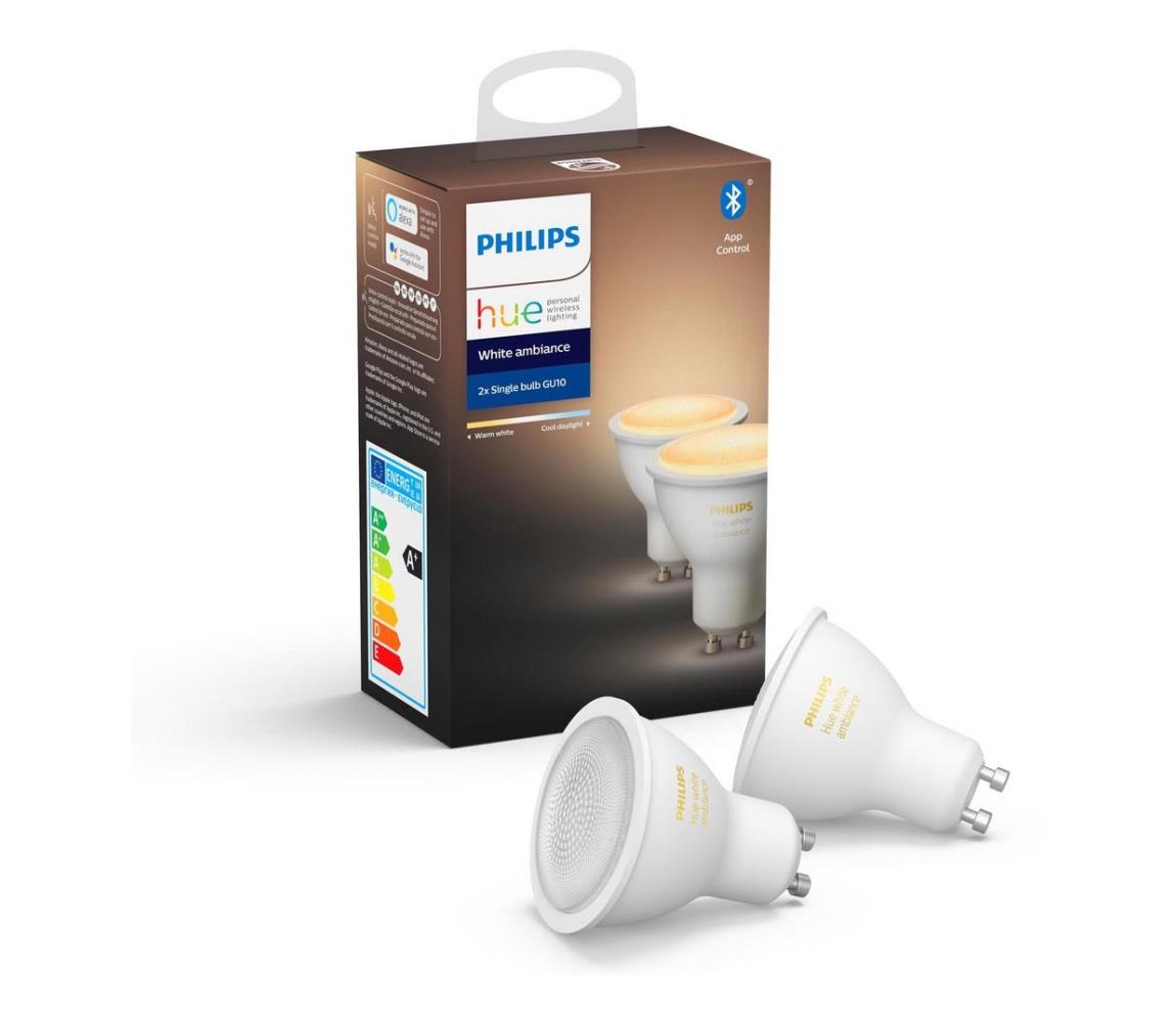 Philips SADA 2x LED Stmívatelná žárovka Philips Hue WHITE AMBIANCE GU10/5W/230V P3090