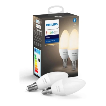 SADA 2x LED Stmívatelná žárovka Philips Hue WHITE E14/5,5W/230V 2700K
