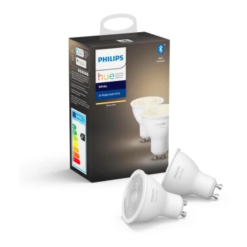 SADA 2x LED Stmívatelná žárovka Philips Hue WHITE GU10/5,2W/230V 2700K