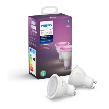 SADA 2x LED Stmívatelná žárovka Philips White And Color Ambiance Hue GU10/4,3W/230V 2000-6500K