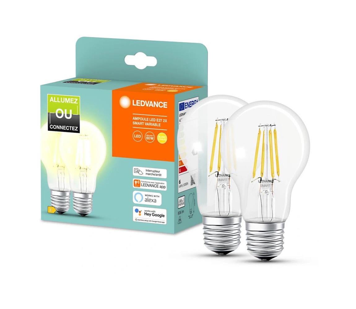 Ledvance SADA 2x LED Stmívatelná žárovka SMART+ A60 E27/6W/230V 2700K - Ledvance P225216