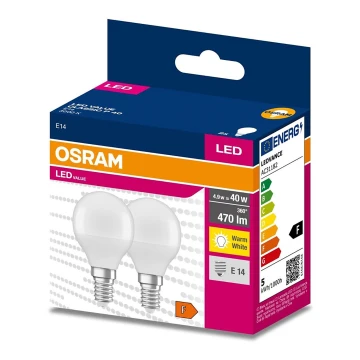 SADA 2x LED Žárovka P45 E14/4,9W/230V 3000K - Osram