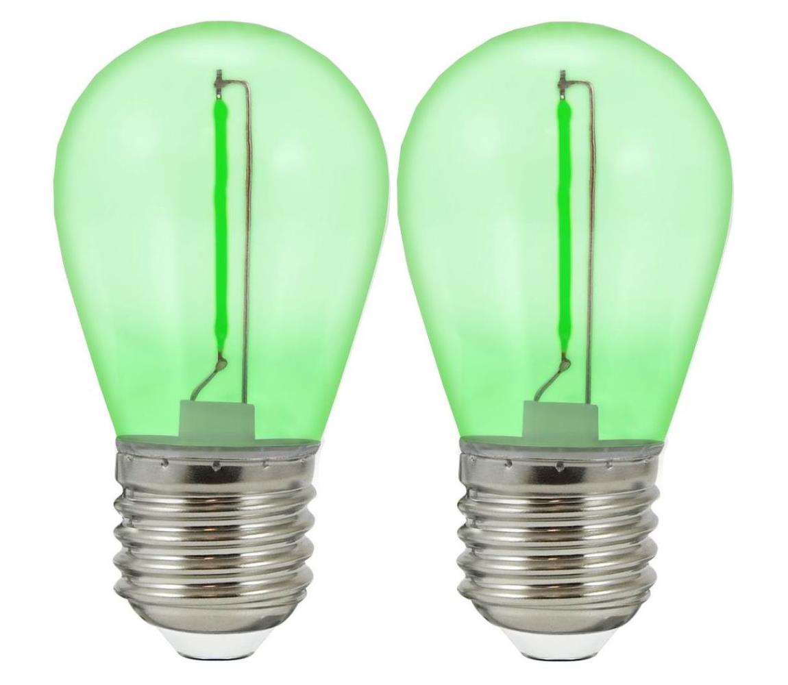  SADA 2x LED Žárovka PARTY E27/0,3W/36V zelená 