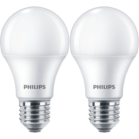 SADA 2x LED Žárovka Philips A60 E27/10W/230V 4000K