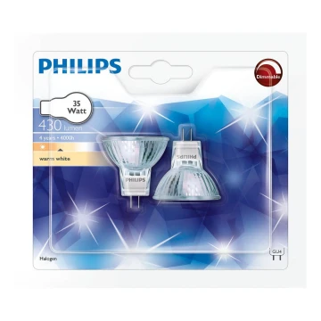 SADA 2x Průmyslová žárovka Philips GU4/35W/12V 3000K