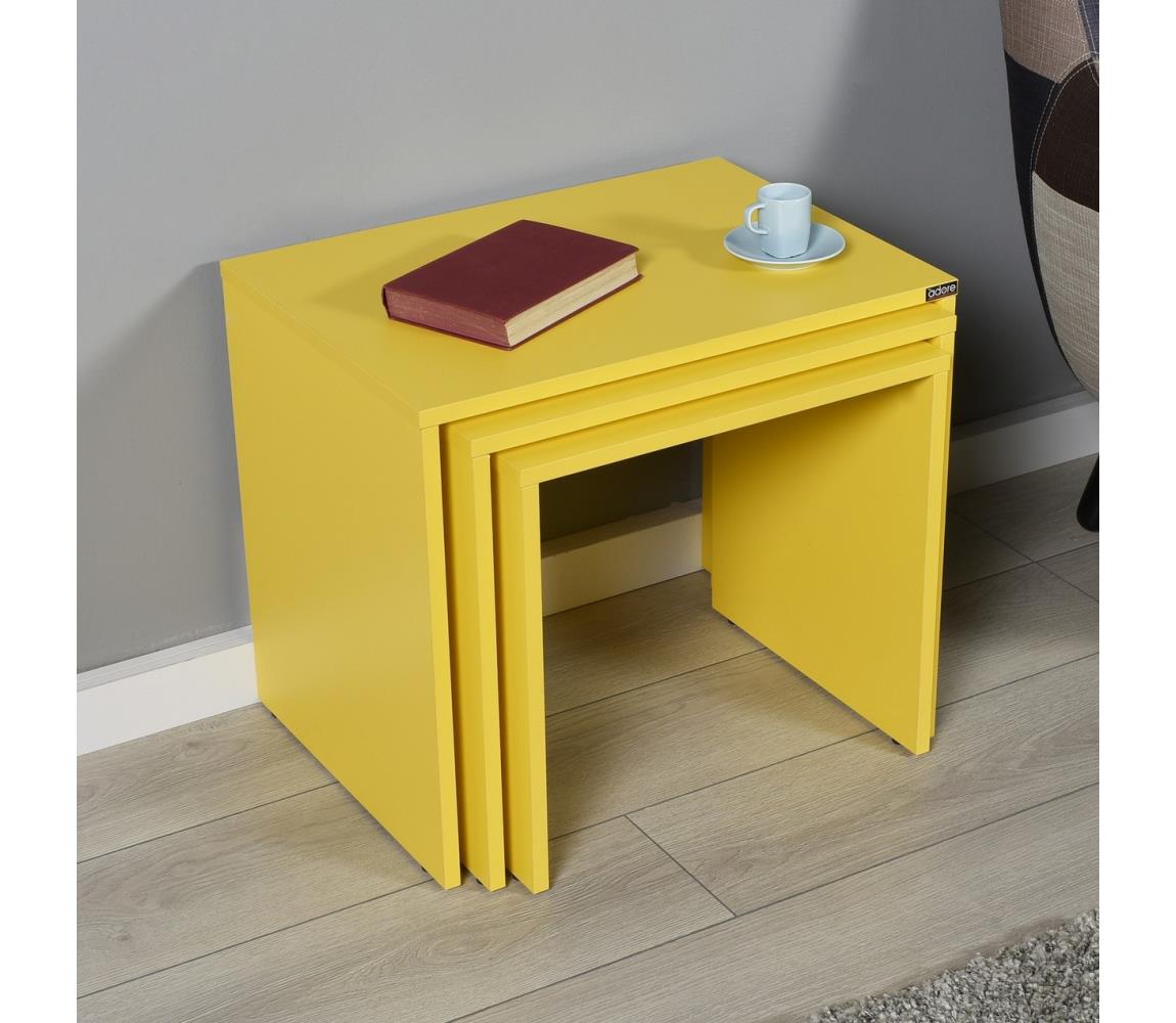 Adore Furniture SADA 3x Konferenční stolek žlutá AD0130