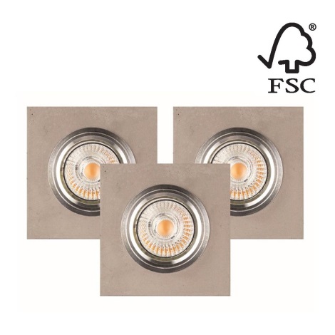 SADA 3x LED Podhledové svítidlo VITAR 1xGU10/5W/230V CRI 90 beton – FSC certifikováno