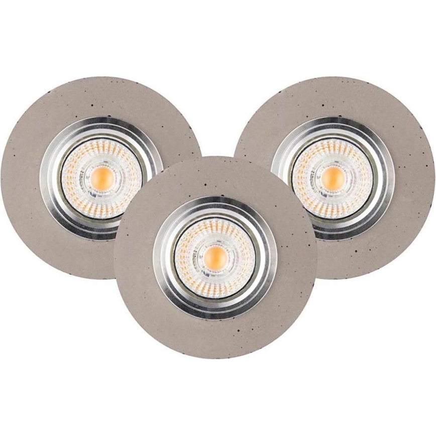 SADA 3x LED Podhledové svítidlo VITAR 1xGU10/5W/230V CRI 90 beton – FSC certifikováno