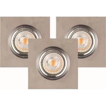 SADA 3x LED Podhledové svítidlo VITAR 1xGU10/5W/230V CRI 90 beton