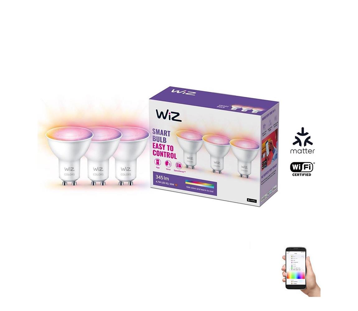 WiZ SADA 3x LED RGBW Stmívatelná žárovka GU10/4,7W/230V 2200-6500K CRI 90 Wi-Fi -WiZ 