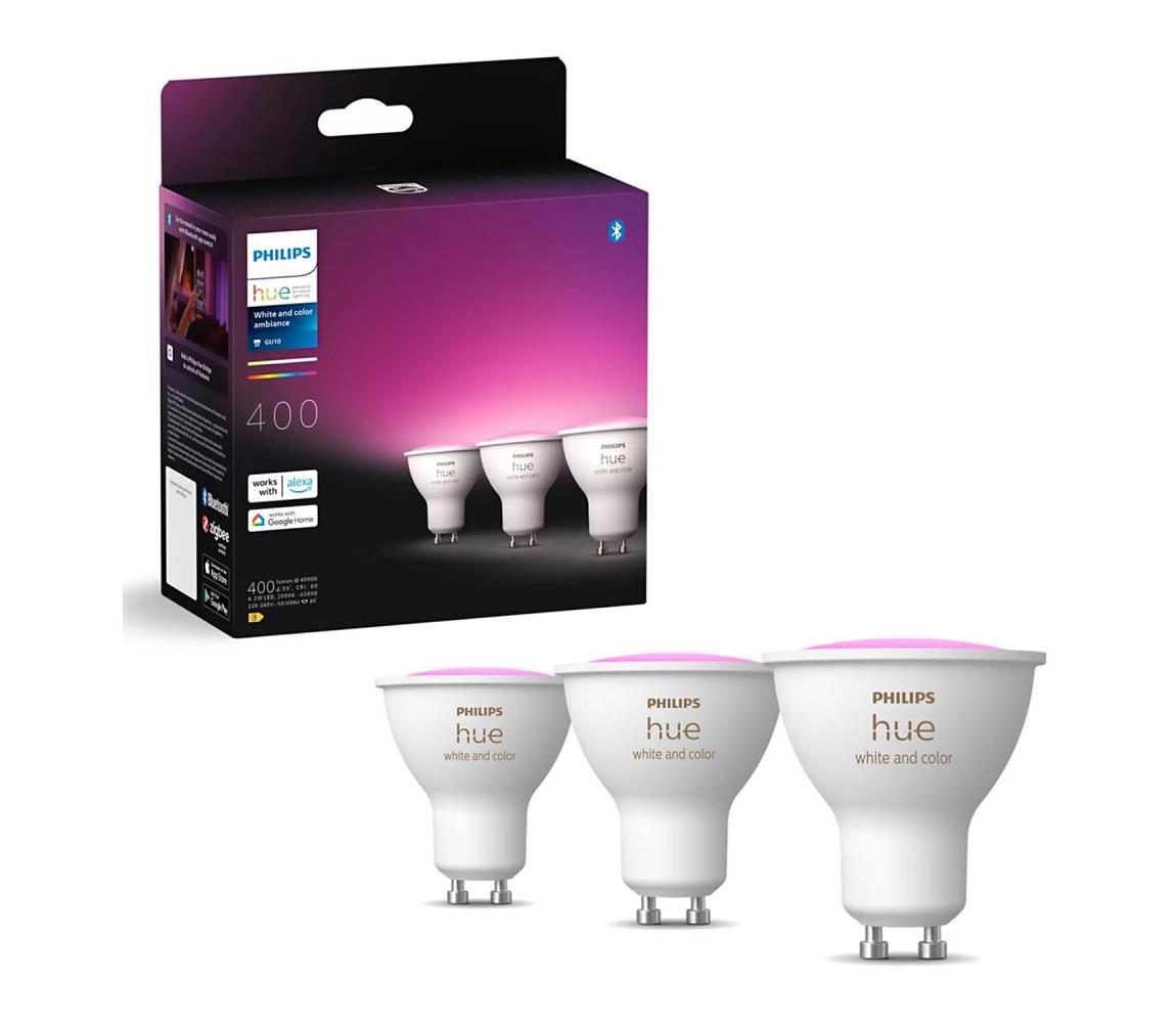 Philips SADA 3x LED RGBW Stmívatelná žárovka Philips Hue WACA GU10/4,2W/230V 2000-6500K 