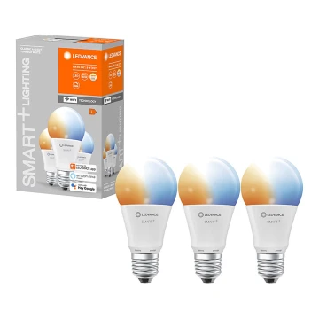 SADA 3x LED Stmívatelná žárovka SMART+ E27/9W/230V 2700K-6500K Wi-Fi - Ledvance