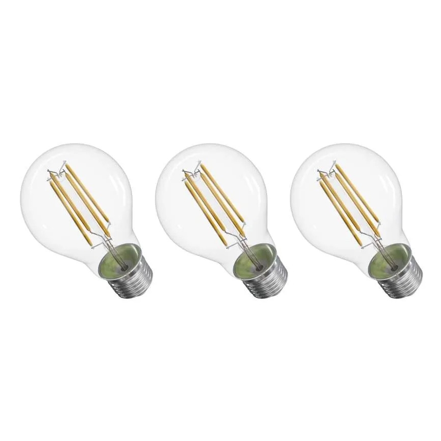 SADA 3x LED Žárovka FILAMENT A60 E27/3,8W/230V 2700K Energetická třída A