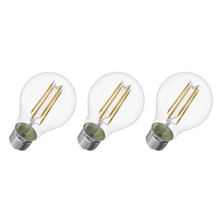 SADA 3x LED Žárovka FILAMENT A60 E27/3,8W/230V 2700K Energetická třída A