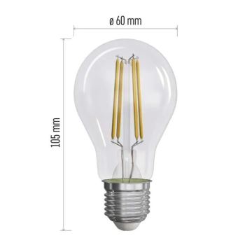 SADA 3x LED Žárovka FILAMENT A60 E27/3,8W/230V 2700K Energetická třída A