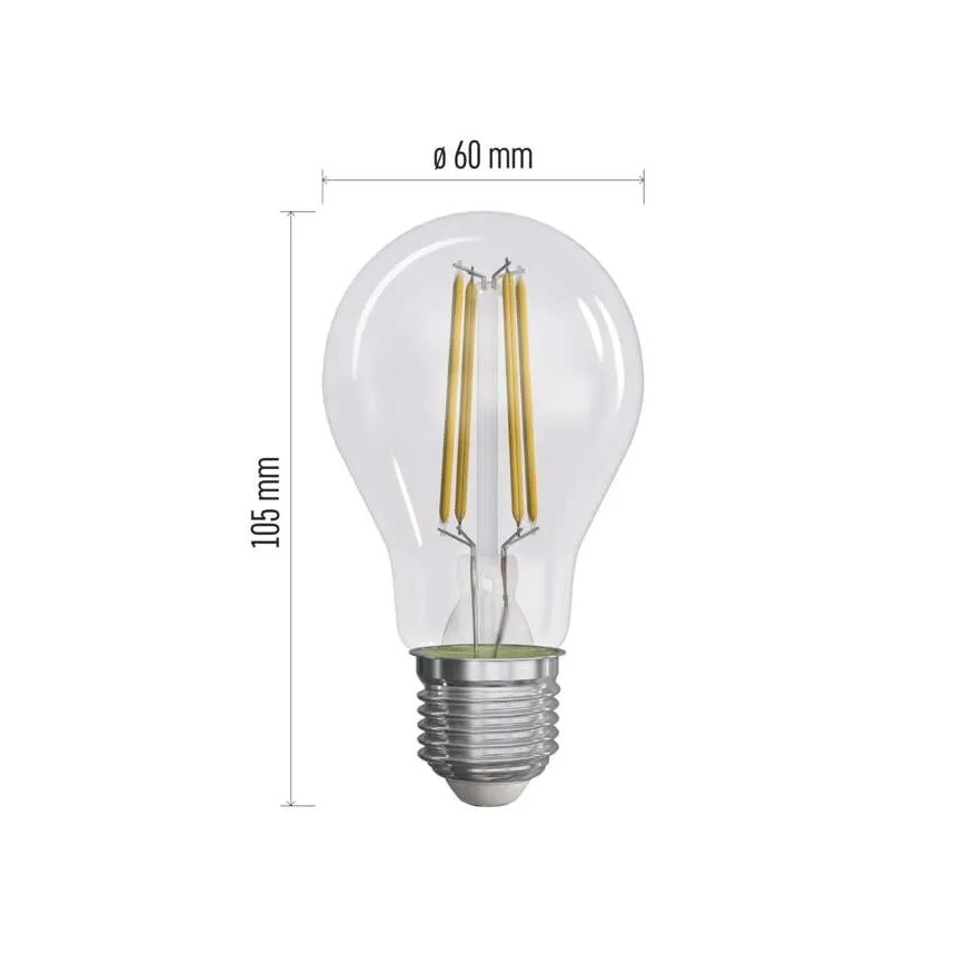 SADA 3x LED Žárovka FILAMENT A60 E27/3,8W/230V 2700K Energetická třída A