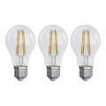 SADA 3x LED Žárovka FILAMENT A60 E27/3,8W/230V 4000K Energetická třída A