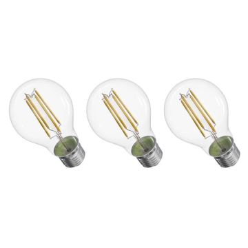 SADA 3x LED Žárovka FILAMENT A60 E27/3,8W/230V 4000K Energetická třída A