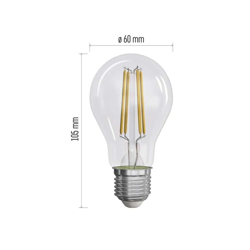 SADA 3x LED Žárovka FILAMENT A60 E27/3,8W/230V 4000K Energetická třída A