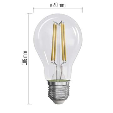 SADA 3x LED Žárovka FILAMENT A60 E27/5W/230V 2700K Energetická třída A