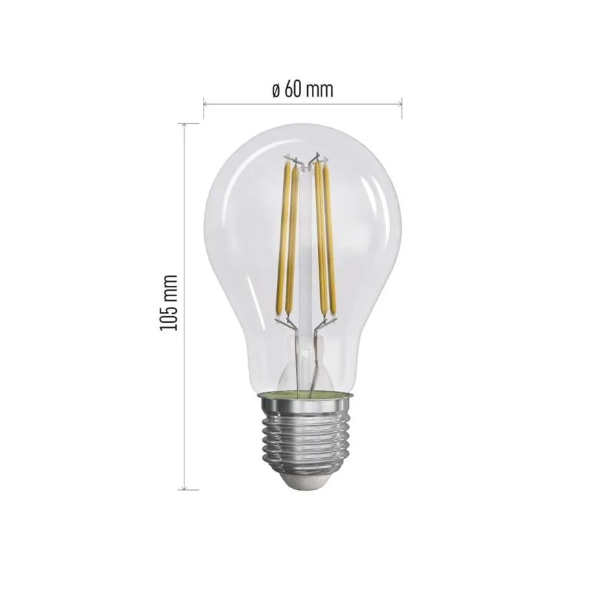 SADA 3x LED Žárovka FILAMENT A60 E27/5W/230V 2700K Energetická třída A