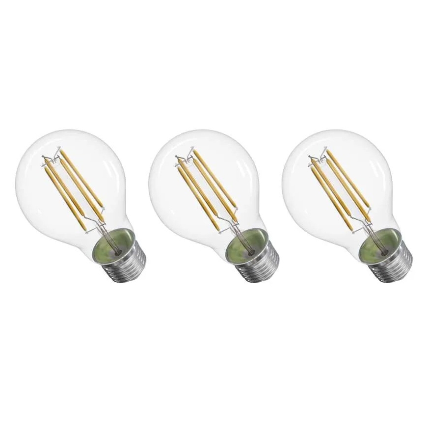 SADA 3x LED Žárovka FILAMENT A60 E27/5W/230V 4000K Energetická třída A