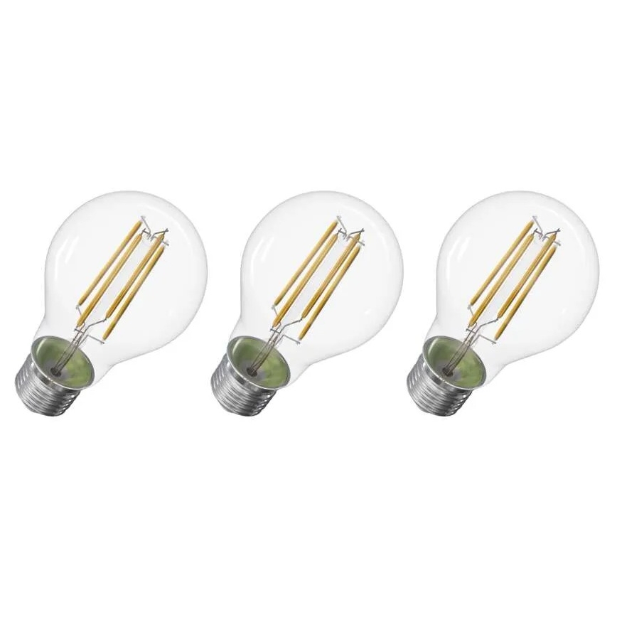 SADA 3x LED Žárovka FILAMENT A60 E27/5W/230V 4000K Energetická třída A