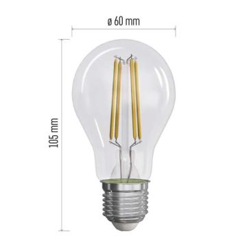 SADA 3x LED Žárovka FILAMENT A60 E27/5W/230V 4000K Energetická třída A