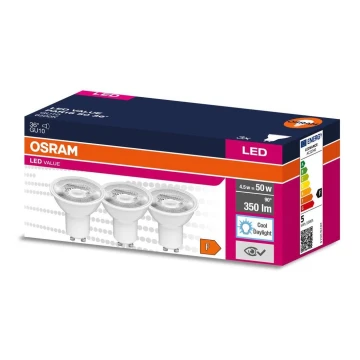 SADA 3x LED Žárovka PAR16 GU10/4,5W/230V 6500K 36° - Osram