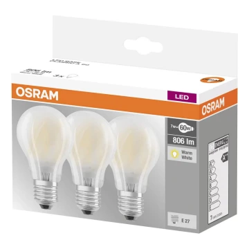 SADA 3x LED Žárovka VINTAGE E27/7W/230V 2700K - Osram