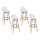 SADA 4x Barová židle MAXON buk/bílá