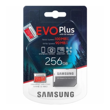 Samsung - MicroSDXC 256GB EVO+ U3 100MB/s + SD adaptér