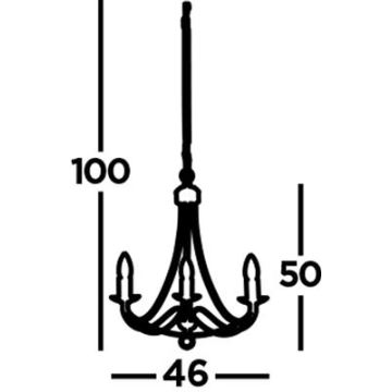 Searchlight - Lustr na řetězu MAYPOLE 3xE14/60W/230V černá